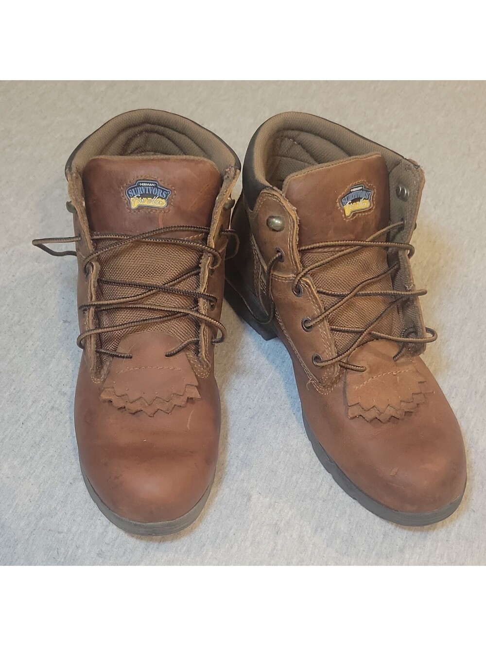 Herman Survivors Michelle Women’s 10 Brown Leather Kiltie Hiking Work Boots